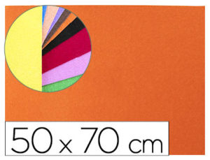 GOMA EVA LIDERPAPEL 50X70CM 60G/M2 ESPESOR 2MM TEXTURA TOALLA NARANJA