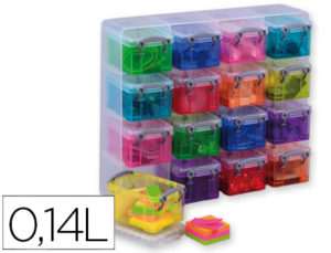 ORGANIZADOR ARCHIVO 2000 PLASTICO TRANSPARENTE CON 16 COMPARTIMENTOS CON TAPA0,14 LITROS 65X280X224 MM