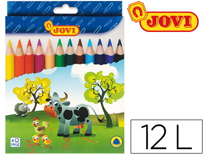 LAPICES DE COLORES JOVI MAXI TRIANGULARES ESTUCHE DE 12 COLORES SURTIDOS
