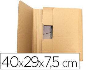 CAJA PARA EMBALAR Q-CONNECT LIBRO MEDIDAS 400X290X75 MM ESPESOR CARTON 3 MM