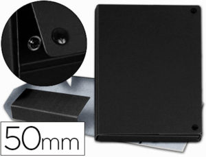 CARPETA PROYECTOS PARDO FOLIO LOMO 50 MM CARTON FORRADO NEGRO CON BROCHE