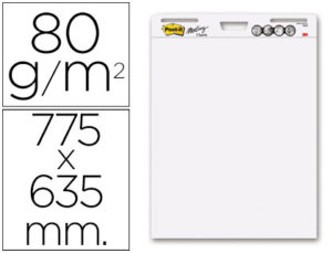 BLOC CONGRESO POST-IT LISO 775 X 635MM CON 30 HOJAS 80 GRS PACK 2+1 GRATIS