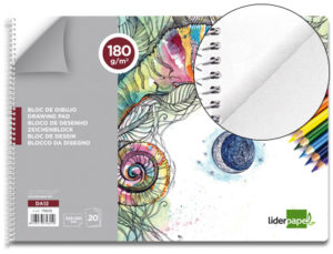 BLOC DIBUJO LIDERPAPEL ARTISTICO ESPIRAL 230X325MM 20 HOJAS 180 G/M2 SIN RECUADROPERFORADO