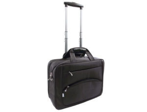 MALETIN PARA PORTAIL Q-CONNECT 16″ NEGRO 1 ASA 2 BOLSILLOS EXTERIORES Y RUEDAS MEDIDAS 410X325X150 MM