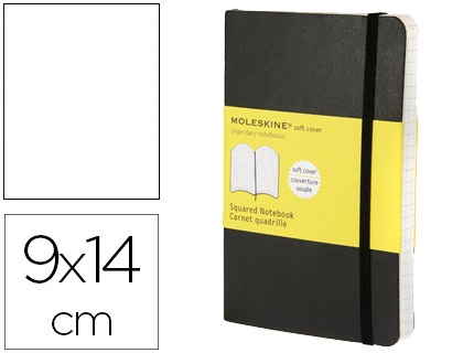 LIBRETA MOLESKINE TAPA BLANDA LISO 192 HOJAS COLOR NEGRO CIERRE CON GOMA 90X140 CM