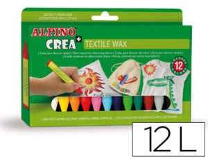 LAPICES CERA ALPINO CREA TEXTILE WAX CAJA DE 12 COLORES