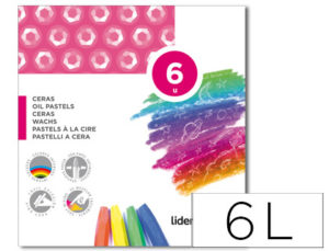 LAPICES CERA BLANDA LIDERPAPEL -CAJA DE 6 COLORES