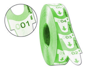 TICKETS TURNOMATIC 31X67 MM COLOR VERDE ROLLO 4000 TICKETS