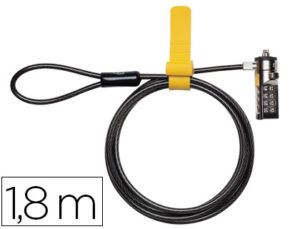 CABLE DE SEGURIDAD PARA PORTATIL KENSINGTON MICROSAVER CON COMBINACION LONGITUD 1,8 MT
