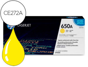 TONER HP 650A LASERJET CP 5520 / 5525 AMARILLO 13.500 PAG