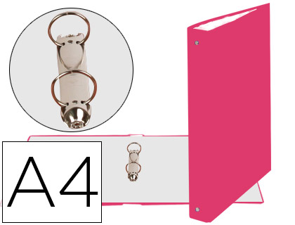 CARPETA DE 2 ANILLAS 30MM REDONDAS EXACOMPTA DIN A4 CARTON FORRADO ROSA