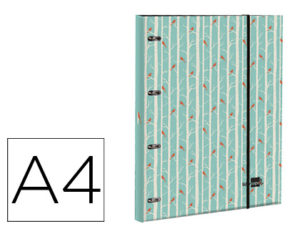CARPETA LIDERPAPEL DIN A4 FORRADA CON RECAMBIO 120 HOJAS 80 GR 5 MM 4AN. REDONDAS20MM CIERRE GOMA SEASONS
