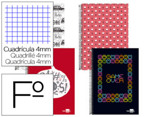 CUADERNO ESPIRAL LIDERPAPEL FOLIO 80H CUADRO 4MM TAPA CON MARGEN CARTONCILLO 60 GR FANTASIA 2016 POR ART