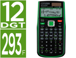 CALCULADORA CITIZEN CIENTIFICA SR-270XGR VERDE 274 FUNCIONES 10+2 DIGITOS 165X84X20 MM