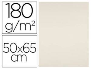 CARTULINA LIDERPAPEL 50X65 CM 180G/M2 CREMA PAQUETE DE 25