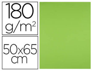 CARTULINA LIDERPAPEL 50X65 CM 180G/M2 VERDE PISTACHO PAQUETEDE 25