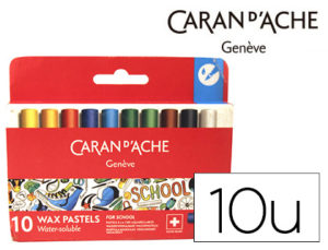 LAPICES CERA CARAN D’ACHE LINEA ESCOLAR ACUARELABLE CAJA CARTON DE 10 COLORES