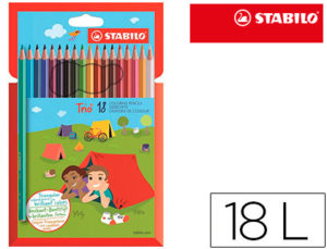 LAPICES DE COLORES STABILO TRIO SLIM CAJA DE 18 COLORES