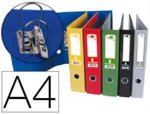 ARCHIVADOR DE PALANCA LIDERPAPEL FOLIO DOCUMENTA FORRADO PVC CON RADO LOMO 75 MM COLORES SURTIDOS CLASSIC