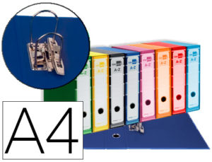 ARCHIVADOR DE PALANCA LIDERPAPEL A4 FILING SYSTEM FORRADO SIN RADO LOMO 80 MM COLORES SURTIDOS CON CAJA Y