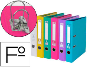 ARCHIVADOR DE PALANCA LIDERPAPEL FOLIO DOCUMENTA FORRADO PVC CON RADO LOMO 75 MM COLORES SURTIDOS TRENDING
