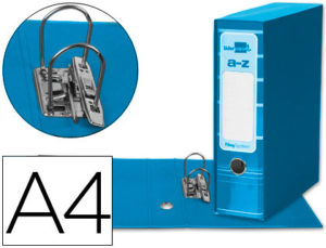 ARCHIVADOR DE PALANCA LIDERPAP EL A4 FILING SYSTEM FORRADO SIN RADO LOMO 80MM CELESTE CON CAJA Y COMPRESOR METALICO