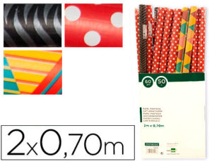 PAPEL FANTASIA TODO AÑO ROLLO DE 2X0,70 MT PAPEL 60 GR MODELOS SURTIDOS