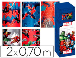 PAPEL FANTASIA INFANTIL MARVEL ROLLO DE 2X0,70 MT PAPEL 60 GR MODELOS SURTIDOS