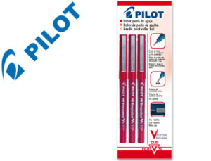 ROTULADOR PILOT PUNTA AGUJA V-5 ROJO 0.5 MM BLISTER DE 3 UNIDADES-M