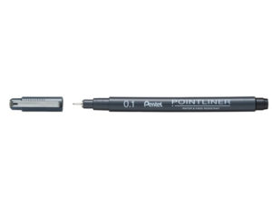 MARCADOR PENTEL POINTLINER COM TINTA PIGMENTADA COR PRETO PONTA DE 0,1 MM