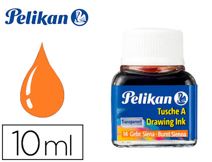 TINTA CHINA PELIKAN SIENA TOSTADA N.14 FRASCO 10 ML