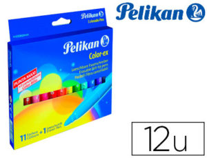 ROTULADOR PELIKAN COLOR-EX BORRABLE CAJA DE 11 COLORES + 1 ROTULADOR BORRADOR