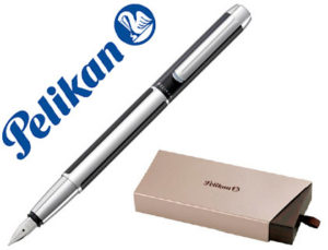 PLUMA PELIKAN P40 NEGRO / PLATA PLUMIN M