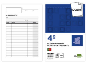TALONARIO LIDERPAPEL NOTAS DE EXPEDIENTE CUARTO DUPLO -TEXTO EN PORTUGUES