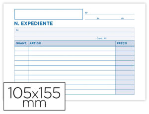 TALONARIO LIDERPAPEL NOTAS DE EXPEDIENTE OCTAVO DUPLO -TEXTO EN PORTUGUES
