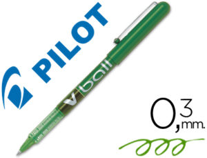 ROTULADOR PILOT ROLLER V-BALL VERDE 0.5 MM