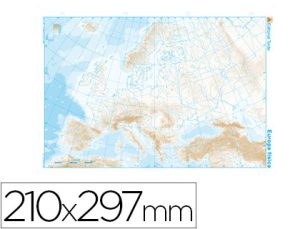 MAPA MUDO B/N DIN A4 EUROPA FISICO