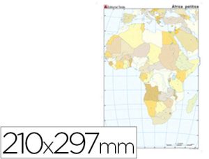 MAPA MUDO COLOR DIN A4 AFRICA POLITICO