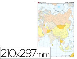MAPA MUDO COLOR DIN A4 ASIA POLITICO
