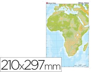 MAPA MUDO COLOR DIN A4 AFRICA FISICO